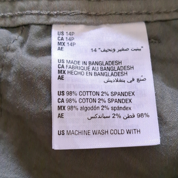 Style & Co. Green Cargo Shorts Women's 14 Petite Cotton Blend Casual Shorts - Picture 6 of 8